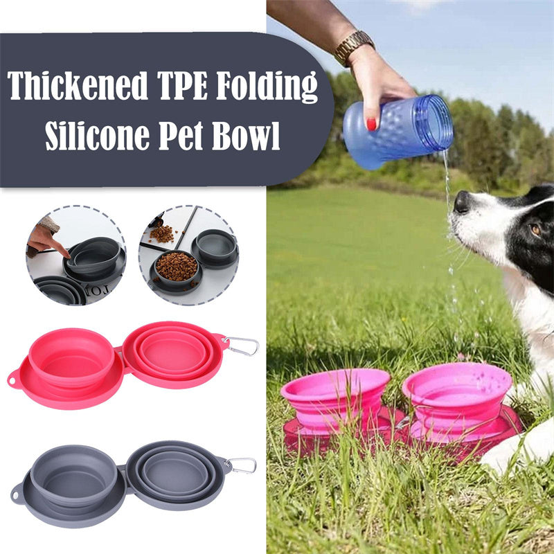 Foldable Double Bowl Pet Feeder