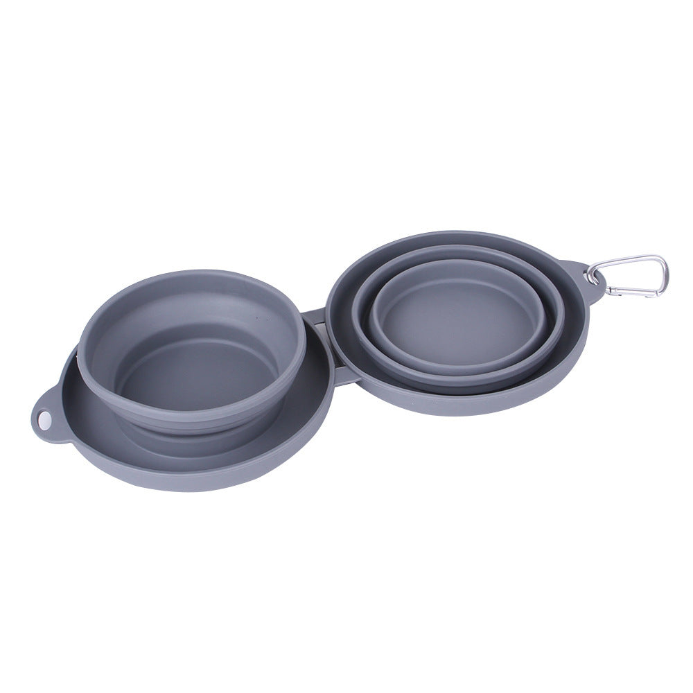 Foldable Double Bowl Pet Feeder