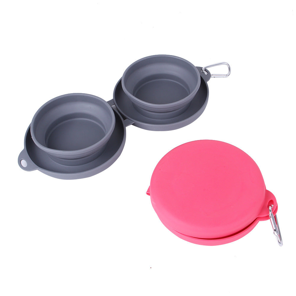 Foldable Double Bowl Pet Feeder