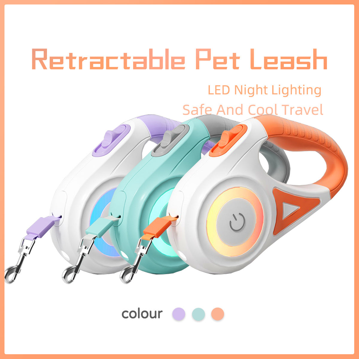 AutoGlow Retractable Leash & Collar Set