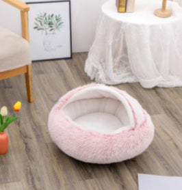 Warm & Snuggly Round Bed for Dogs and Cats!
