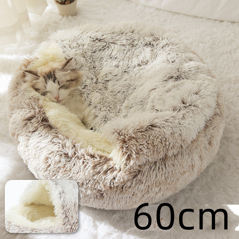 2-in-1 Plush Pet Winter Bed