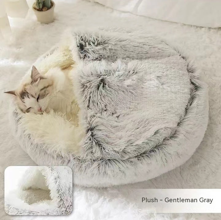 2-in-1 Plush Pet Winter Bed