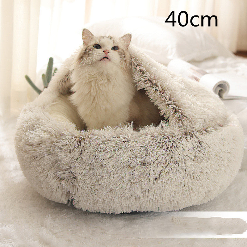 2-in-1 Plush Pet Winter Bed