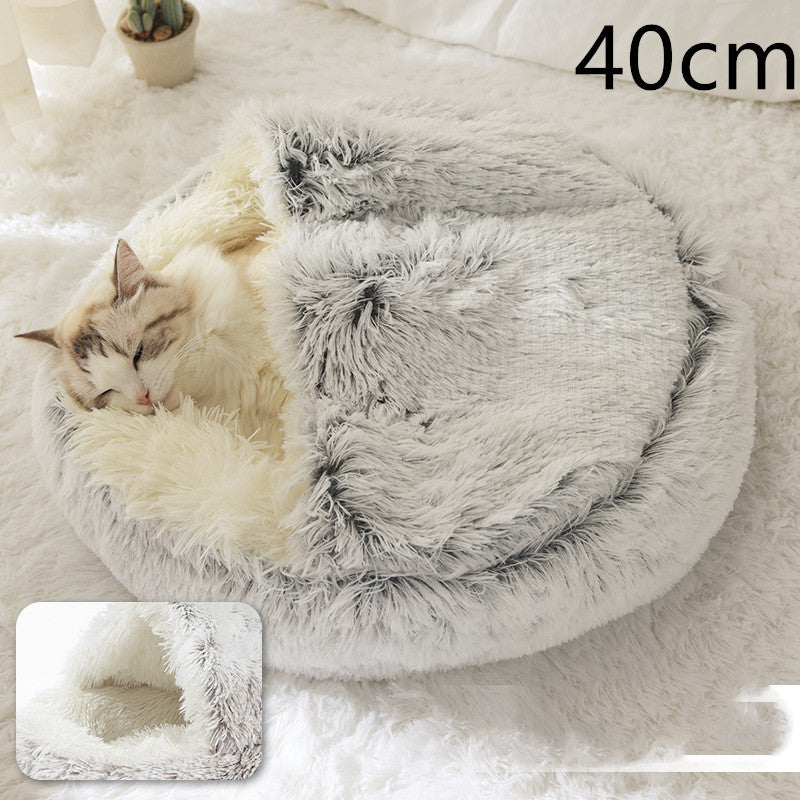 2-in-1 Plush Pet Winter Bed