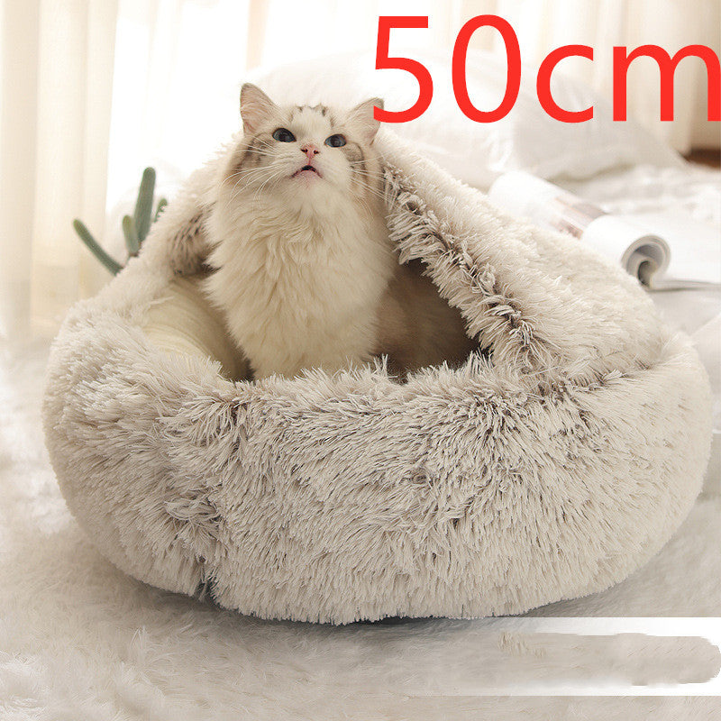 2-in-1 Plush Pet Winter Bed