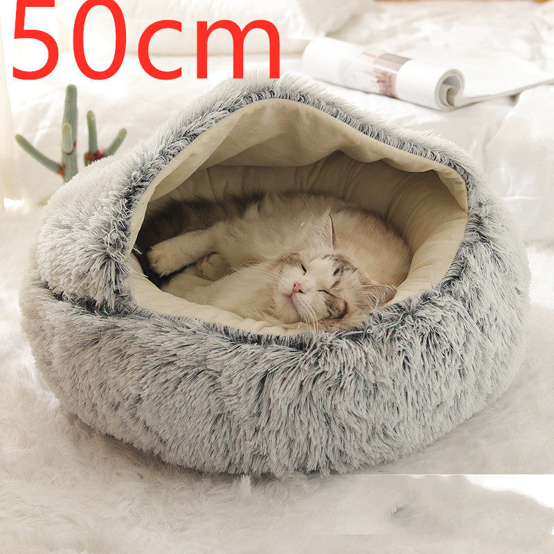 2-in-1 Plush Pet Winter Bed