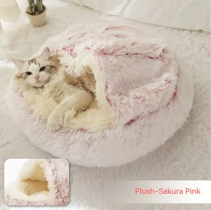 2-in-1 Plush Pet Winter Bed