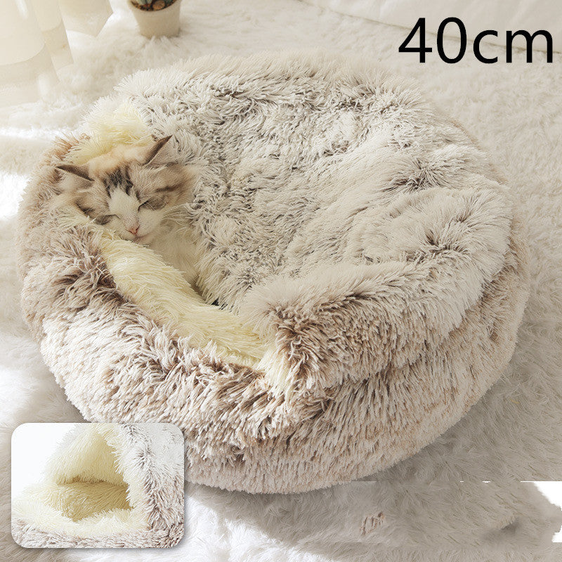 2-in-1 Plush Pet Winter Bed