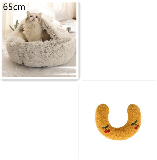 2-in-1 Plush Pet Winter Bed