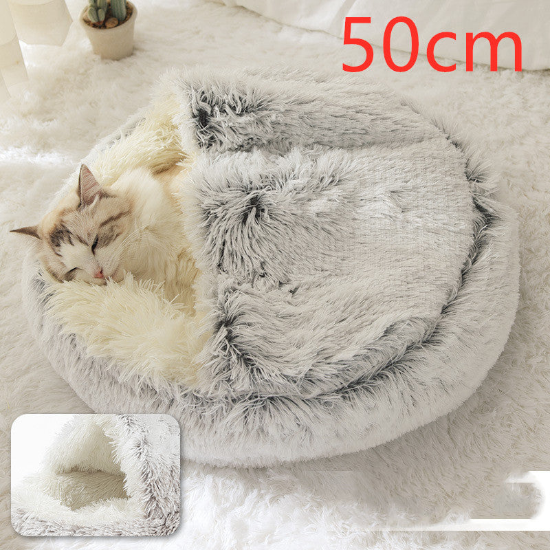 2-in-1 Plush Pet Winter Bed