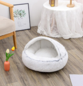 2-in-1 Plush Pet Winter Bed