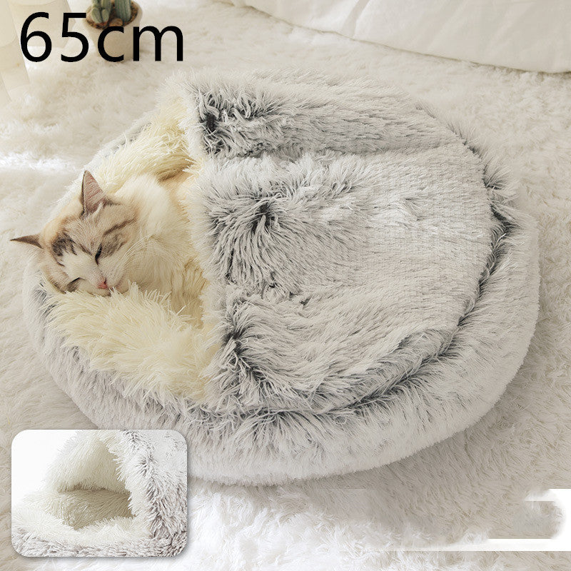 2-in-1 Plush Pet Winter Bed
