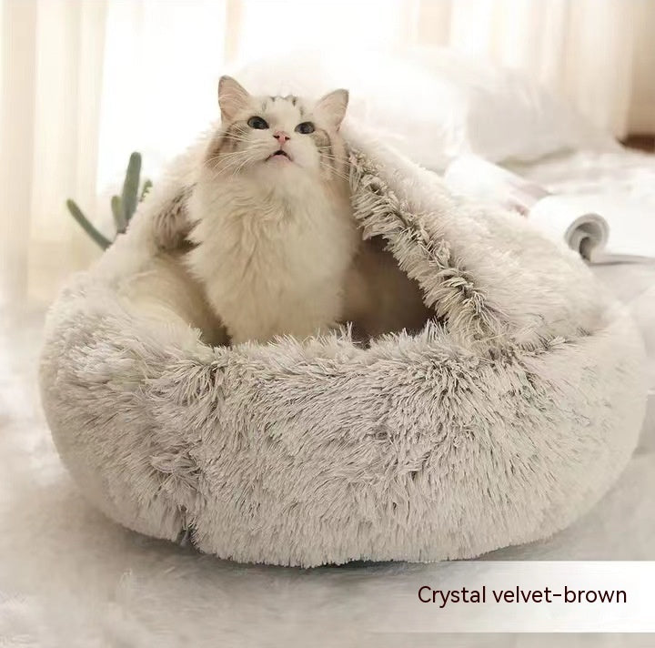 2-in-1 Plush Pet Winter Bed