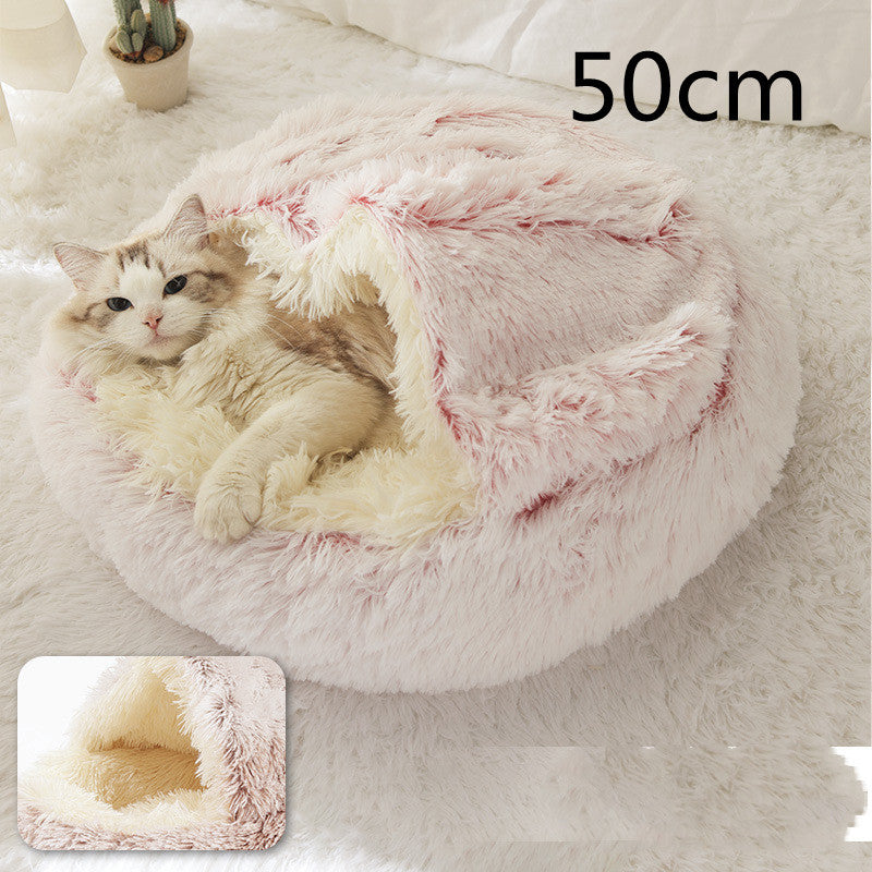 2-in-1 Plush Pet Winter Bed