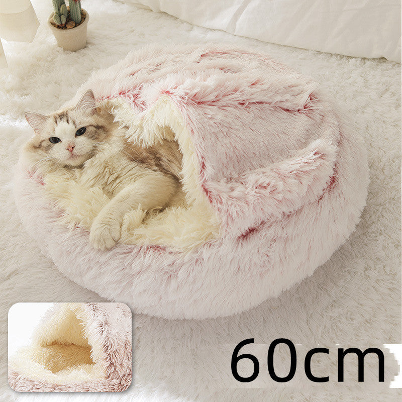 2-in-1 Plush Pet Winter Bed