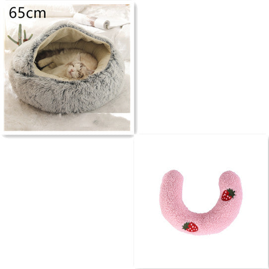 2-in-1 Plush Pet Winter Bed