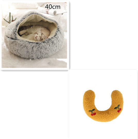 2-in-1 Plush Pet Winter Bed