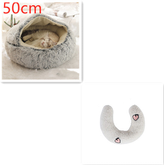 2-in-1 Plush Pet Winter Bed