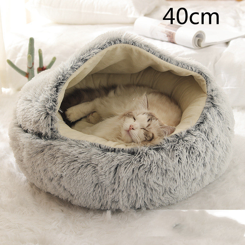2-in-1 Plush Pet Winter Bed