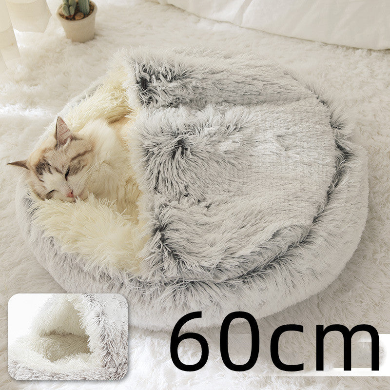 2-in-1 Plush Pet Winter Bed