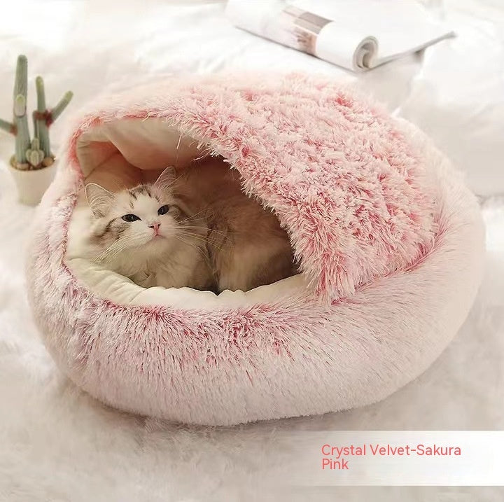 2-in-1 Plush Pet Winter Bed
