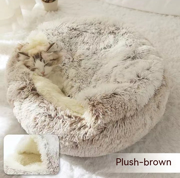 2-in-1 Plush Pet Winter Bed