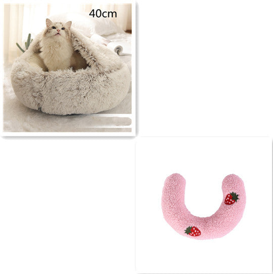 2-in-1 Plush Pet Winter Bed